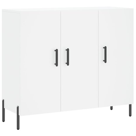 Dressoir 90x34x80 cm bewerkt hout wit 2