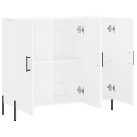 Dressoir 90x34x80 cm bewerkt hout wit 5