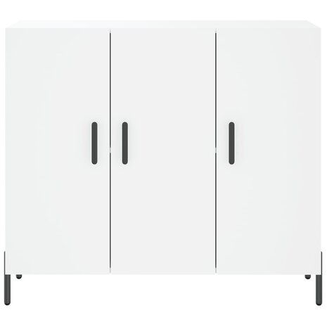 Dressoir 90x34x80 cm bewerkt hout wit 6