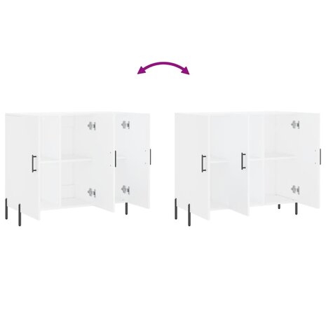 Dressoir 90x34x80 cm bewerkt hout wit 9