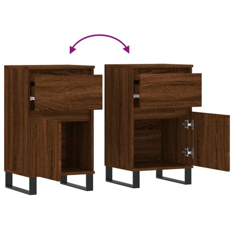 Dressoir 40x35x70 cm bewerkt hout bruin eikenkleur 9