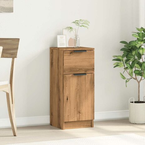 Dressoir 30x30x70 cm bewerkt hout artisanaal eikenkleur 3