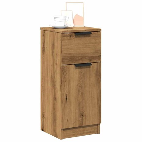 Dressoir 30x30x70 cm bewerkt hout artisanaal eikenkleur 4