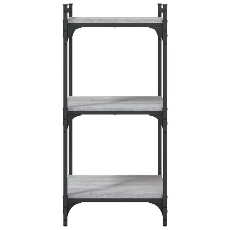 Boekenkast 3-laags 40x30x86 cm bewerkt hout grijs sonoma 4