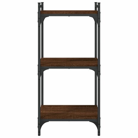 Boekenkast 3-laags 40x30x86 cm bewerkt hout bruin eikenkleur 4