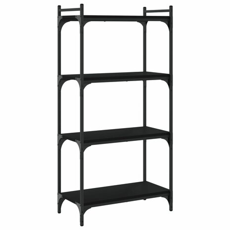 Boekenkast 4-laags 60x30x120 cm bewerkt hout zwart 2