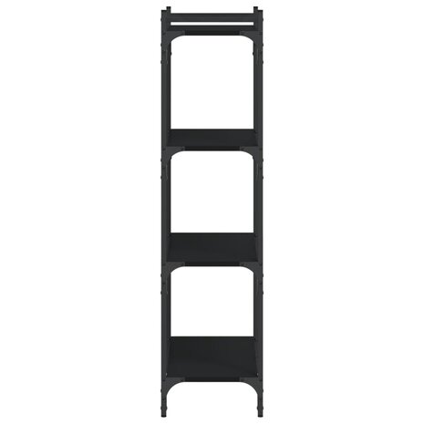 Boekenkast 4-laags 60x30x120 cm bewerkt hout zwart 5