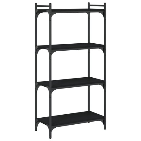 Boekenkast 4-laags 60x30x120 cm bewerkt hout zwart 6