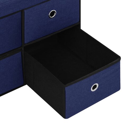 Opbergbank inklapbaar 76x38x38 cm kunstlinnen blauw 8