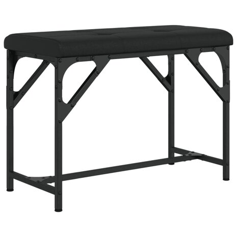 Eetkamerbank 62x32x45 cm staal en kunstleer zwart 6