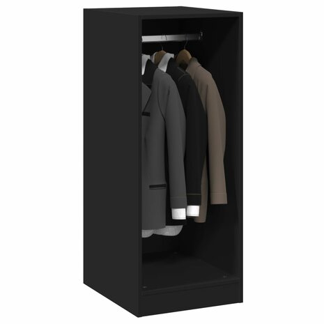 Kledingkast 48x41x102 cm bewerkt hout zwart 4