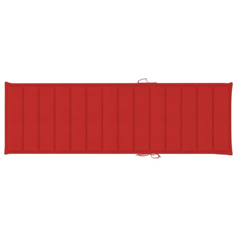 Ligbed met rood kussen geïmpregneerd grenenhout 6