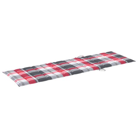 Ligbed met rood geruit kussen geïmpregneerd grenenhout 5