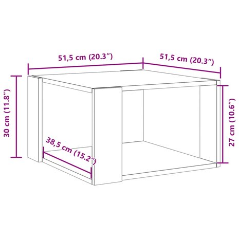 Salontafel 51,5x51,5x30 cm bewerkt hout sonoma eikenkleurig 9