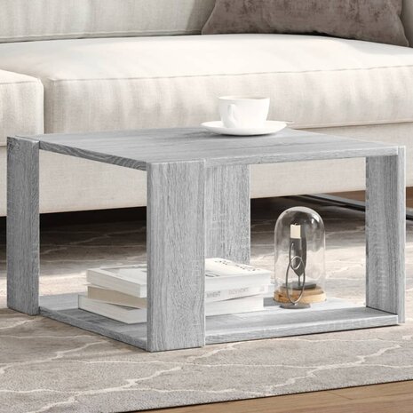 Salontafel 51,5x51,5x30 cm bewerkt hout grijs sonoma eikenkleur 1
