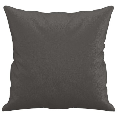 Sierkussens 2 st 40x40 cm kunstleer grijs 4
