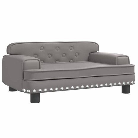 Hondenmand 70x45x30 cm kunstleer grijs 2