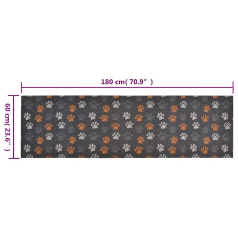Keukenmat wasbaar potenprint 60x180 cm fluweel 5