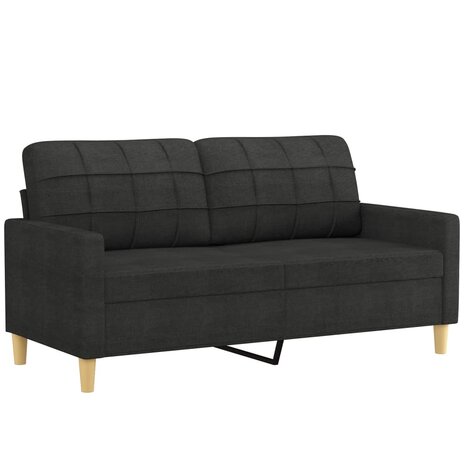 2-delige Loungeset met kussens stof zwart 4