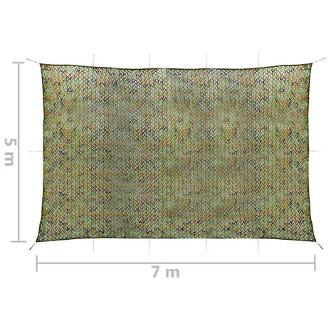 Camouflagenet met opbergtas 5x7 m groen 5