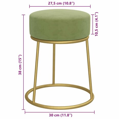 Hocker rond fluweel mosterdgroen 6