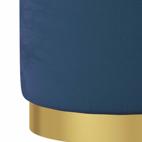 Hocker met opbergruimte rond fluweel blauw 4