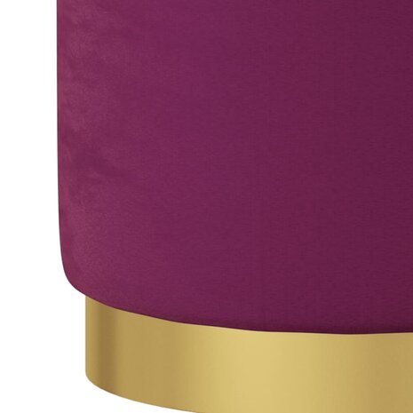 Hocker met opbergruimte rond fluweel paars 4