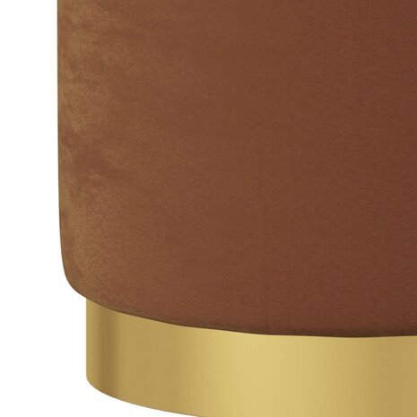 Hocker met opbergruimte rond fluweel bruin 4