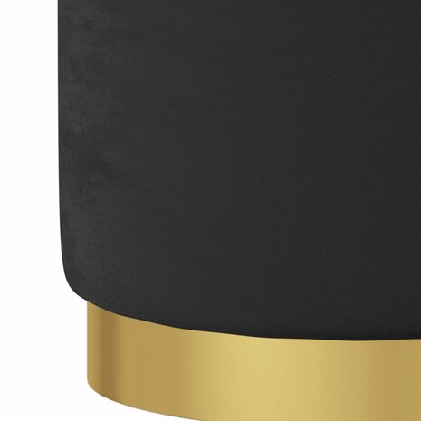 Hocker met opbergruimte rond fluweel zwart 4