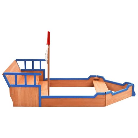 Zandbak piratenschip 190x94,5x101 cm vurenhout 4