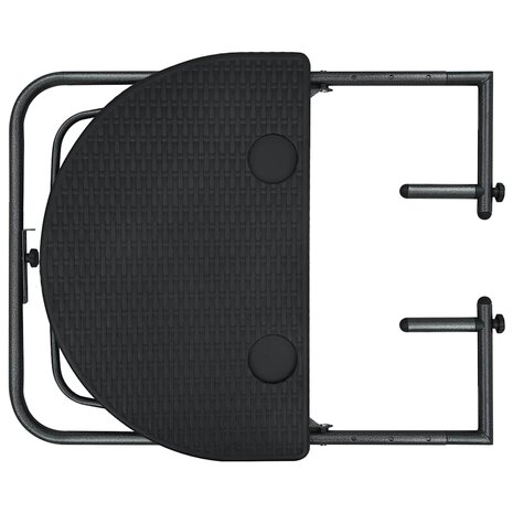 Balkontafel hangend 60x64x83,5 cm rattan-look kunststof zwart 6