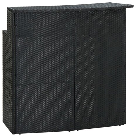 Tuinbartafel 120x55x110 cm poly rattan zwart 1