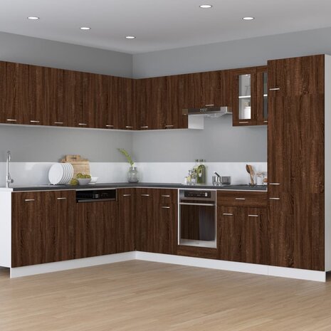 Ovenkast Riga 60x46x81,5 cm bewerkt hout bruin eikenkleur 3