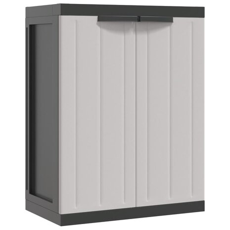 Tuinkast 65x37x85 cm polypropeen grijs en zwart 2