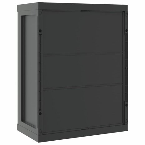 Tuinkast 65x37x85 cm polypropeen grijs en zwart 6