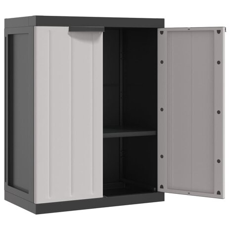 Tuinkast 65x37x85 cm polypropeen grijs en zwart 9