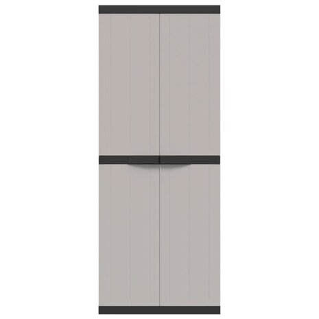 Tuinkast 65x37x165 cm polypropeen grijs en zwart 4