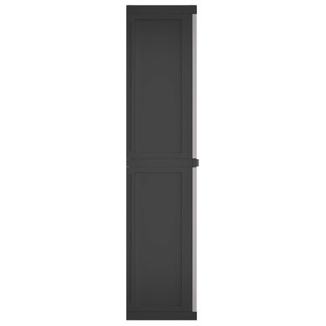 Tuinkast 65x37x165 cm polypropeen grijs en zwart 5