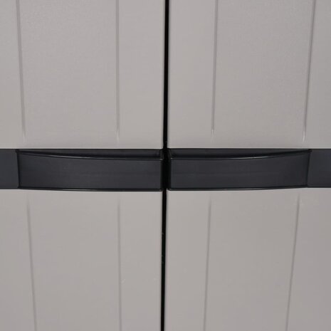 Tuinkast 65x37x165 cm polypropeen grijs en zwart 7