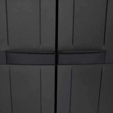 Tuinkast 65x37x165 cm polypropeen zwart 7