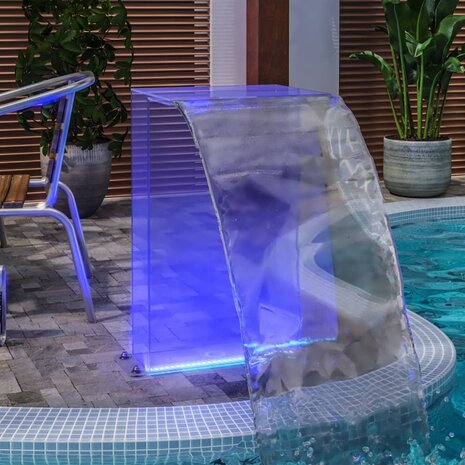 Zwembadfontein met RGB LED&apos;s 51 cm acryl 1