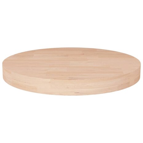 Tafelblad rond Ø30x4 cm onbehandeld massief eikenhout 1