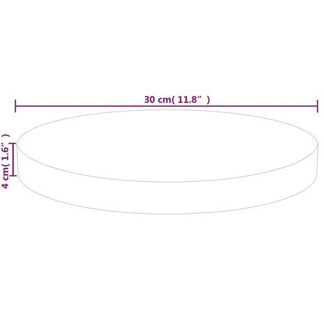 Tafelblad rond Ø30x4 cm onbehandeld massief eikenhout 4
