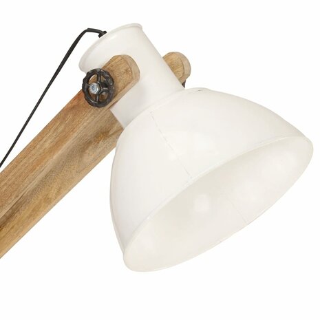 Vloerlamp E27 massief mangohout wit 6