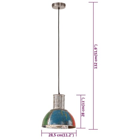 Hanglamp industrieel rond 25 W E27 28,5 cm meerkleurig 8