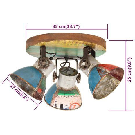 Plafondlamp industrieel 25 W E27 42x25 cm meerkleurig 8