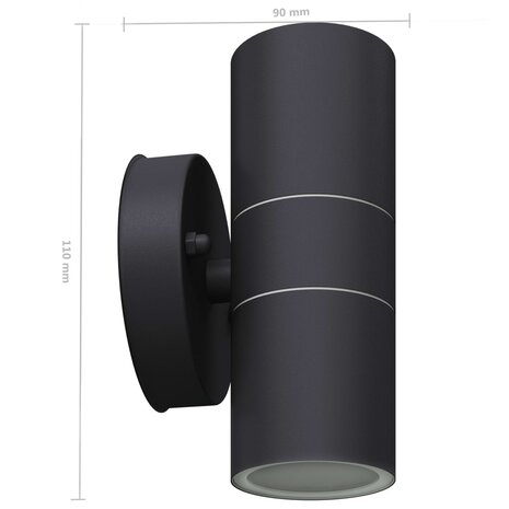 LED-wandlamp buiten op-/neerwaarts RVS 2 st 6