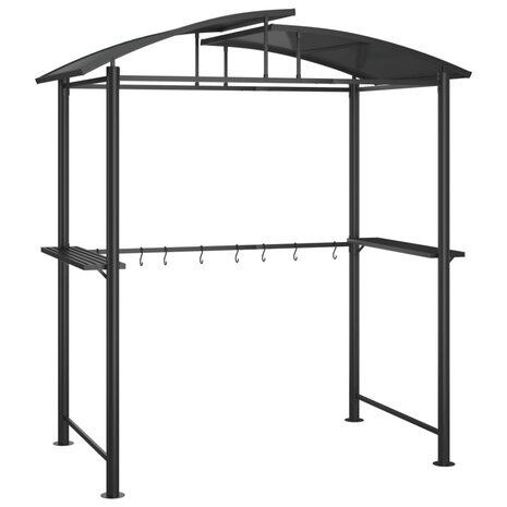Barbecue-overkapping 210x114x230 cm staal antracietkleurig 2