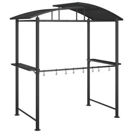 Barbecue-overkapping 210x114x230 cm staal antracietkleurig 5