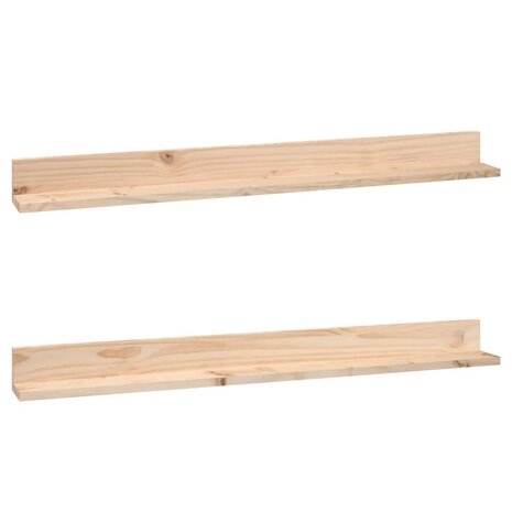 Wandkasten 2 st 110x11x9 cm massief grenenhout 2